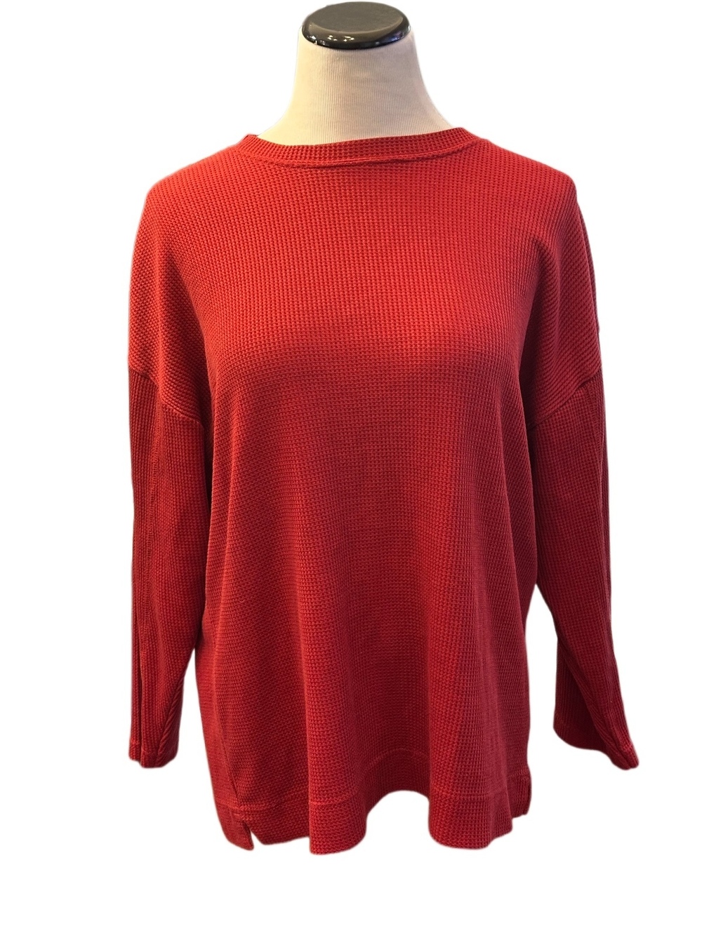 Vintage 90’s Forenza Grunge Brick Red Textured Long Sleeve L